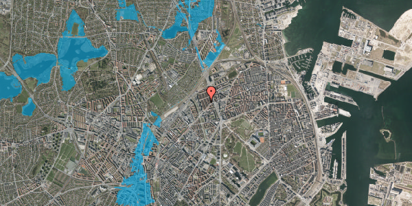 Oversvømmelsesrisiko fra vandløb på Valdemar Holmers Gade 19, 2100 København Ø