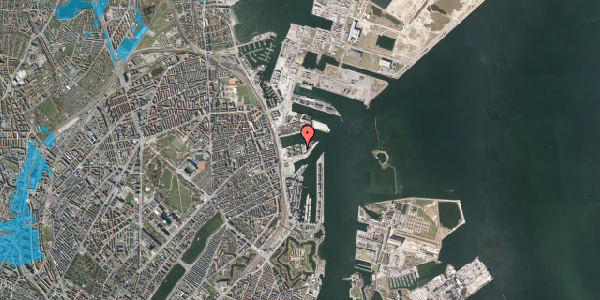 Oversvømmelsesrisiko fra vandløb på Marmorvej 43, 3. th, 2100 København Ø