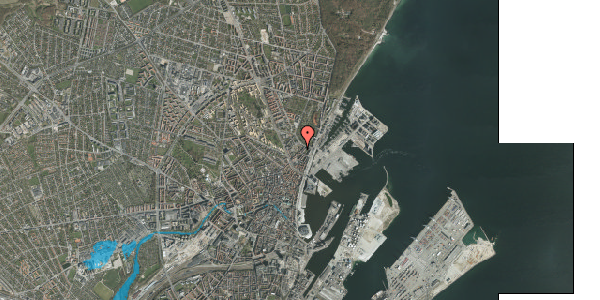 Oversvømmelsesrisiko fra vandløb på Knudrisgade 33B, 8000 Aarhus C