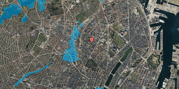 Oversvømmelsesrisiko fra vandløb på Rådmandsgade 13, 2200 København N