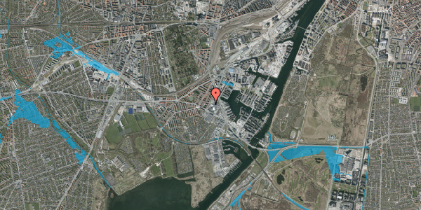 Oversvømmelsesrisiko fra vandløb på Scandiagade 25, 2450 København SV