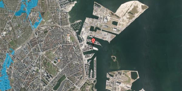 Oversvømmelsesrisiko fra vandløb på Fortkaj 30, 11. th, 2150 Nordhavn