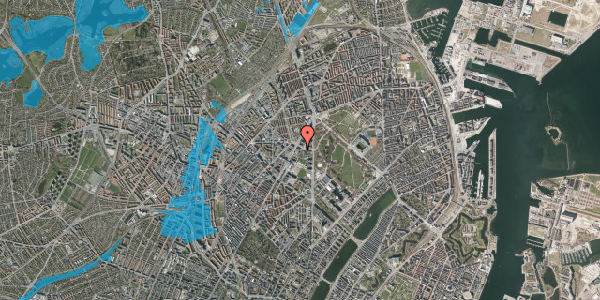 Oversvømmelsesrisiko fra vandløb på Universitetsparken 15, 5. , 2100 København Ø