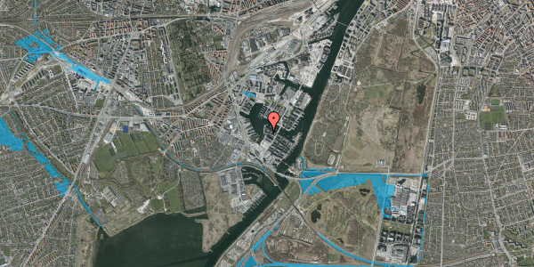 Oversvømmelsesrisiko fra vandløb på Thad Jones Vej 14, 4. th, 2450 København SV