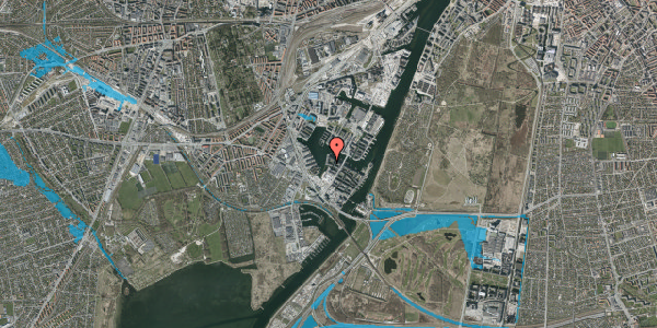Oversvømmelsesrisiko fra vandløb på Thad Jones Vej 16, 3. th, 2450 København SV