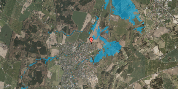 Oversvømmelsesrisiko fra vandløb på Rosenholmvej 82B, 8543 Hornslet
