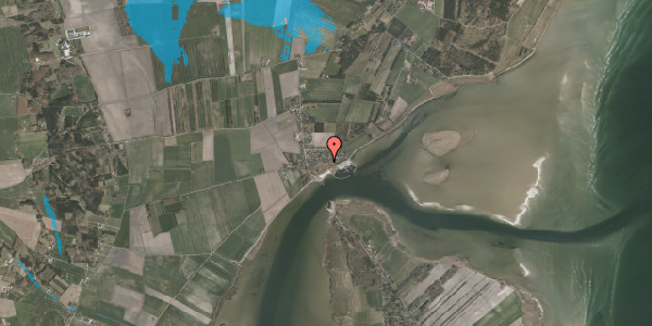 Oversvømmelsesrisiko fra vandløb på Fiskerstræde 5, 8970 Havndal