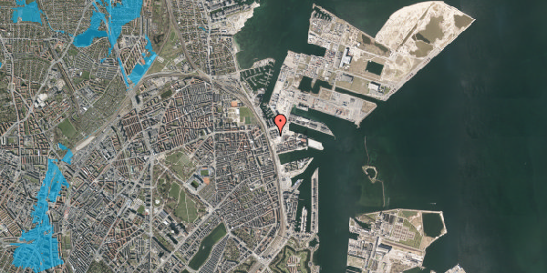 Oversvømmelsesrisiko fra vandløb på Sundkrogsgade 10, 2. , 2100 København Ø