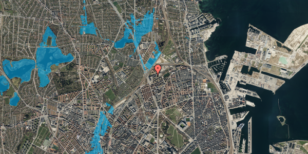 Oversvømmelsesrisiko fra vandløb på Hans Knudsens Plads 3B, 3. 304, 2100 København Ø