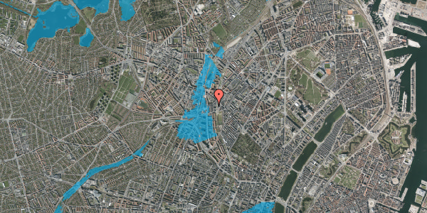 Oversvømmelsesrisiko fra vandløb på Esromgade 15, 4. , 2200 København N