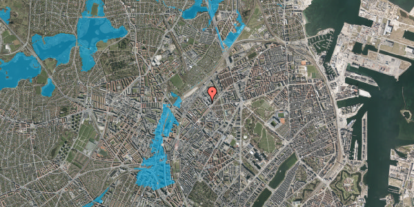 Oversvømmelsesrisiko fra vandløb på Vermundsgade 38A, 3. th, 2100 København Ø