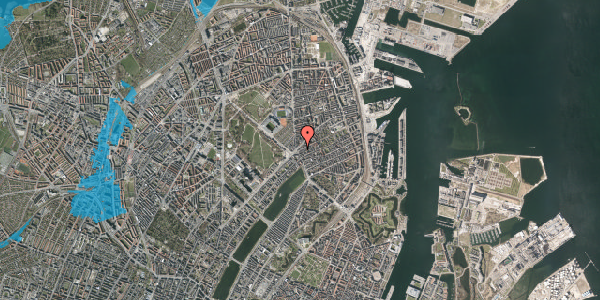 Oversvømmelsesrisiko fra vandløb på Odensegade 3, 5. th, 2100 København Ø