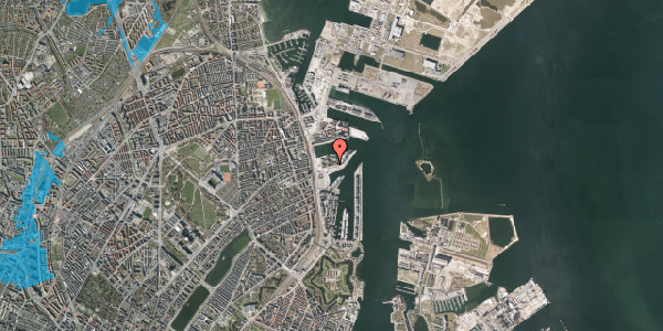 Oversvømmelsesrisiko fra vandløb på Marmorvej 19, 3. tv, 2100 København Ø