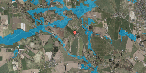 Oversvømmelsesrisiko fra vandløb på Hove Møllevej 13, 2765 Smørum