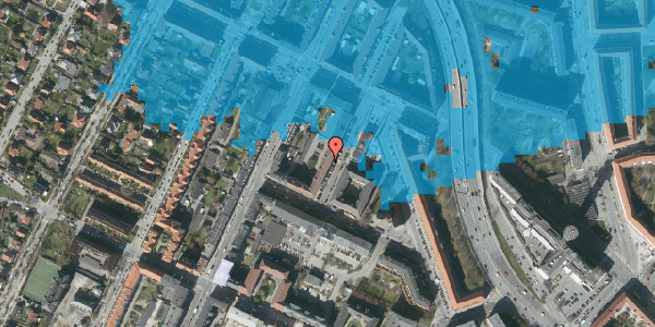 Oversvømmelsesrisiko fra vandløb på Priorvej 5A, 2000 Frederiksberg