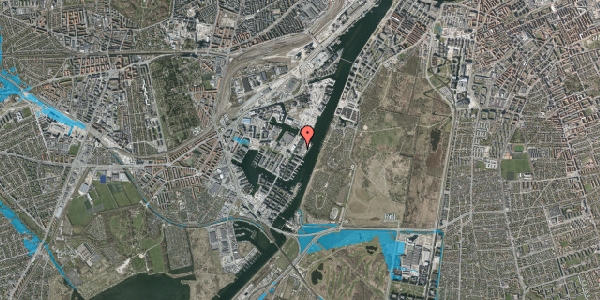 Oversvømmelsesrisiko fra vandløb på Dieselvej 36, st. th, 2450 København SV