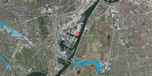 Oversvømmelsesrisiko fra vandløb på Cylindervej 25, 5. th, 2450 København SV