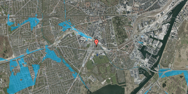 Oversvømmelsesrisiko fra vandløb på Poppelstykket 10, 2450 København SV