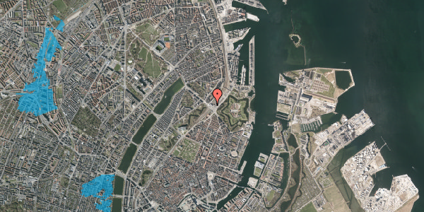 Oversvømmelsesrisiko fra vandløb på Oslo Plads 6, 2100 København Ø