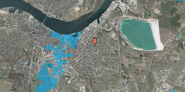 Oversvømmelsesrisiko fra vandløb på Lundbyesgade 33, st. 1, 9000 Aalborg
