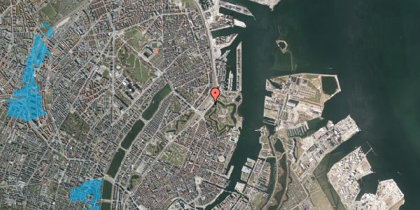 Oversvømmelsesrisiko fra vandløb på Folke Bernadottes Allé 7, 1. , 2100 København Ø