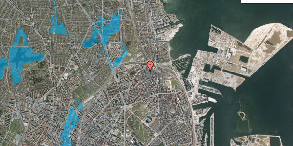 Oversvømmelsesrisiko fra vandløb på H.C. Lumbyes Gade 36, 2100 København Ø