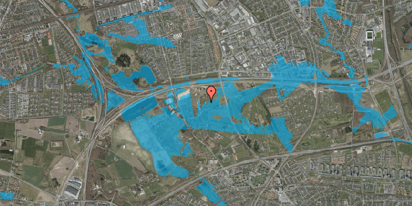 Oversvømmelsesrisiko fra vandløb på Kirkebakke Alle 8, 2625 Vallensbæk