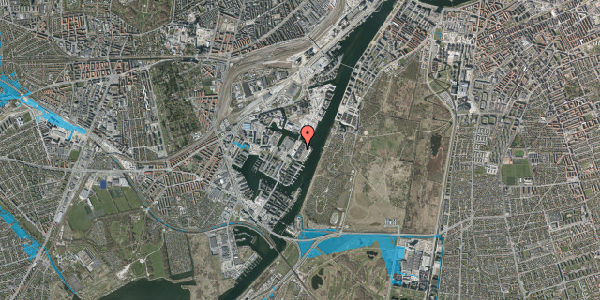 Oversvømmelsesrisiko fra vandløb på Cylindervej 16, 3. th, 2450 København SV