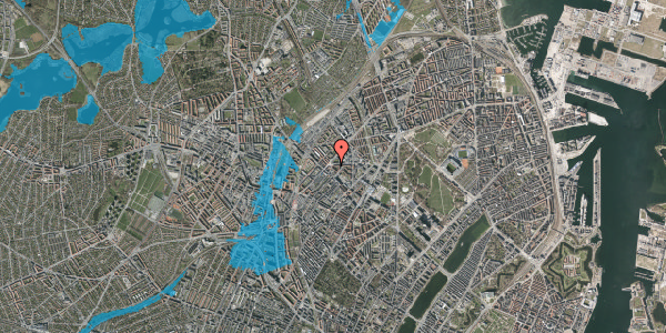 Oversvømmelsesrisiko fra vandløb på Skjolds Plads 4, 3. th, 2200 København N