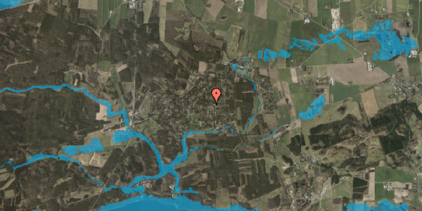 Oversvømmelsesrisiko fra vandløb på Skovbovej 3, 8400 Ebeltoft