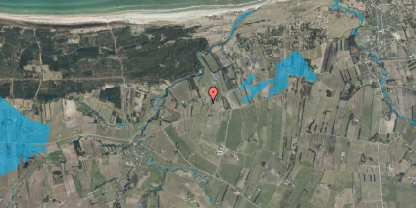 Oversvømmelsesrisiko fra vandløb på Tverstedvej 43, 9800 Hjørring