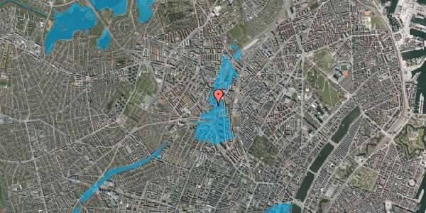 Oversvømmelsesrisiko fra vandløb på Falkevej 4, 1. tv, 2400 København NV