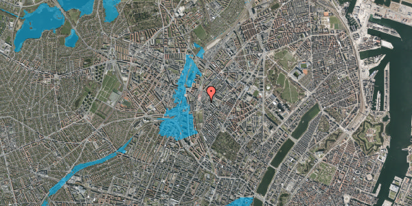 Oversvømmelsesrisiko fra vandløb på Baldersgade 10, 2200 København N