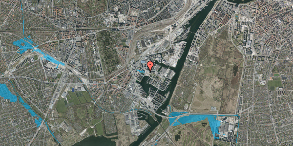 Oversvømmelsesrisiko fra vandløb på Teglholmsgade 10C, 5. th, 2450 København SV