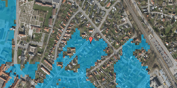 Oversvømmelsesrisiko fra vandløb på Linde Alle 22, 3450 Allerød