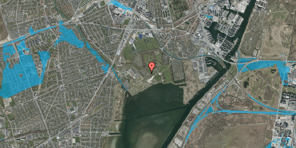 Oversvømmelsesrisiko fra vandløb på Hf. Bergmannshave 74, 2450 København SV