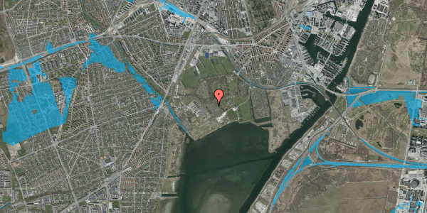 Oversvømmelsesrisiko fra vandløb på Hf. Bergmannshave 80, 2450 København SV