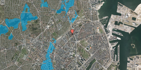 Oversvømmelsesrisiko fra vandløb på Rudolph Berghs Gade 37, 2100 København Ø