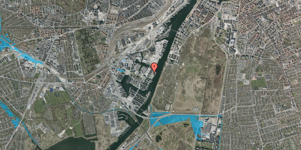Oversvømmelsesrisiko fra vandløb på Dieselvej 38, 2. tv, 2450 København SV