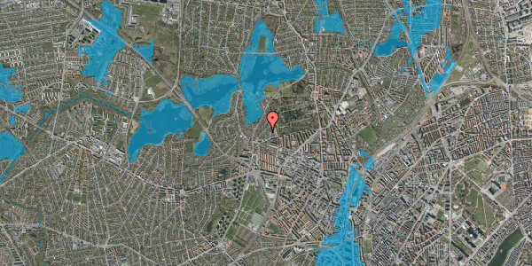 Oversvømmelsesrisiko fra vandløb på Hjortholms Allé 24, 2400 København NV