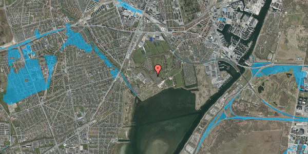 Oversvømmelsesrisiko fra vandløb på Hf. Bergmannshave 59, 2450 København SV