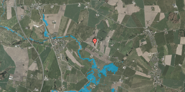 Oversvømmelsesrisiko fra vandløb på Risvangsvej 7, 8530 Hjortshøj