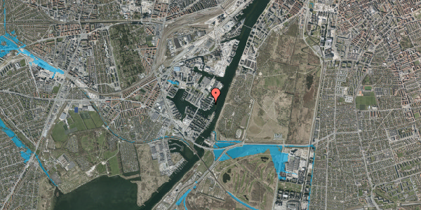 Oversvømmelsesrisiko fra vandløb på Teglholmens Østkaj 52, 1. th, 2450 København SV