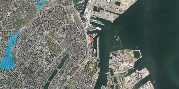 Oversvømmelsesrisiko fra vandløb på Amerika Plads 31, 7. , 2100 København Ø