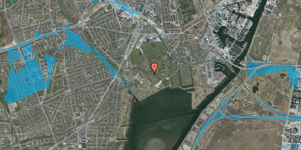 Oversvømmelsesrisiko fra vandløb på Hf. Bergmannshave 6, 2450 København SV