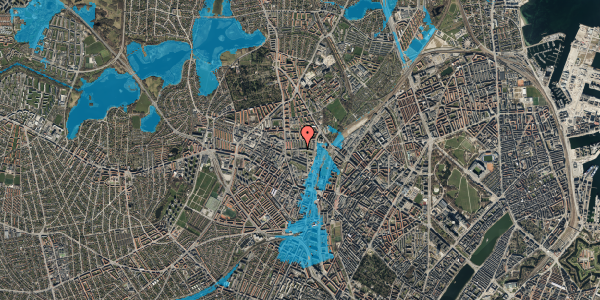 Oversvømmelsesrisiko fra vandløb på Bisiddervej 18, 1. mf, 2400 København NV