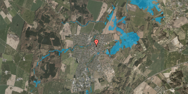 Oversvømmelsesrisiko fra vandløb på Tingvej 18C, 8543 Hornslet