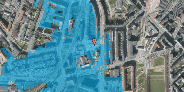 Oversvømmelsesrisiko fra vandløb på Tikøbgade 3, 1. 7, 2200 København N