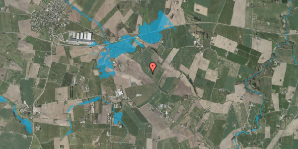 Oversvømmelsesrisiko fra vandløb på Haurumvej 28B, 7171 Uldum