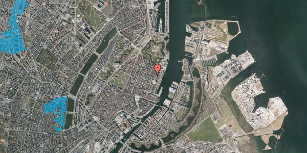 Oversvømmelsesrisiko fra vandløb på Amaliegade 23E, 1256 København K